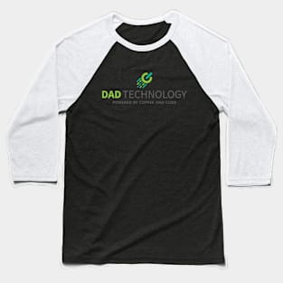 Dad Technology Powered By Coffee And Code Computer Dad Baseball T-Shirt